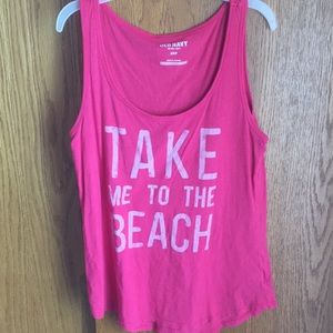Pink “Take Me to the Beach” tank top✨